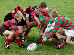 Kids playing rugby union