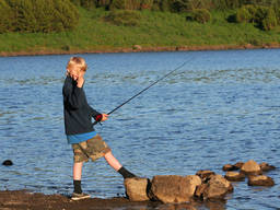 A kid angling