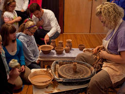 A kid's creativity can be funneled into creating useful pottery.