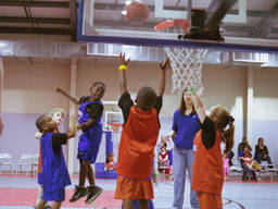 Among activities that kids can learn in a multisports camp is basketball, with a focus on teamwork and skill.
