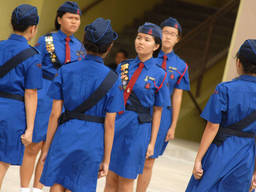 The Girls Brigade helps develop leadership and socialisation skills in such activities such as marching drills.