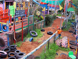 Cool obstacle courses at St. Kilda Adventure Playground.