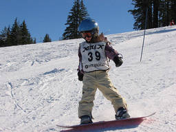 Her first snowboarding race!