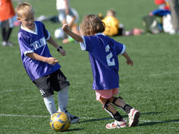 Children learning to bend it like Beckham