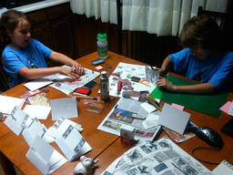 In art clubs, kids create different kinds of useful crafts like holiday cards.