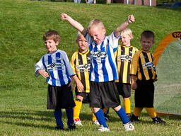 Feeling victorious over his first ever goal!