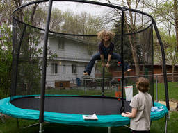 Your children can benefit from the workout on a trampoline!