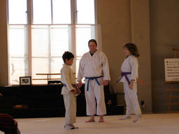 Children starting on aikido classes and lessons.