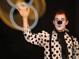 A clown performing