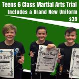 Teens Trial Classes - 6 classes only $19:50 AND we will gift you a free uniform to keep Thornbury Martial Arts Academies _small