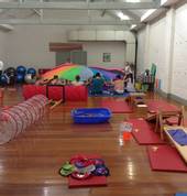 Large equipment set up for exercise and sensory stimulation