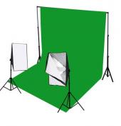 green screen backdrop with light