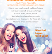 Singing and piano lessons