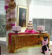 Birthday girl - Make Up Theme Party - custom decor, balloons, cake, cupcakes