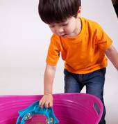 Children have fun playing a variety of percussion instruments