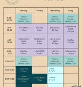 Preschool and Junior Timetable 2026