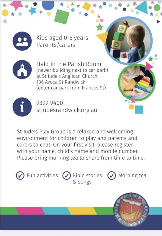 St Jude’s Randwick Playgroup - Playgroups - ActiveActivities