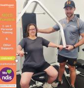 NDIS client with her trainer