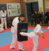 Adam during his grading to blue belt