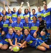 Our Over 35 Women Division 1 team celebrate Female Football Week