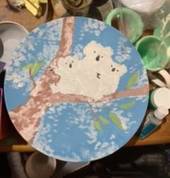 Plate with a painted underglaze my design