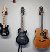 All kinds of guitars, many styles of music