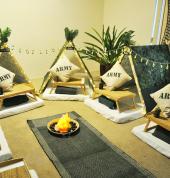 Army teepee sleepover party