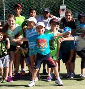 Tennis camp kids group photo