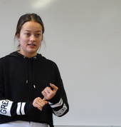 Student giving speech
