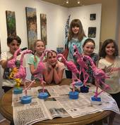 The Picasso Kids Art Class and their Fabulous Flamingo Sculptures