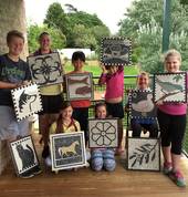 Kids Mosaic Class and their Roman Inspired Designs