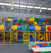 2-12 years 3 level maze with ball pit, flying fox, 5 slides, jumping castle