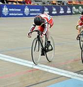 Junior male racing at Darebin International Sports Centre