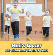 Our Mini's classes introduce Soccer too 2.5 year old children.
