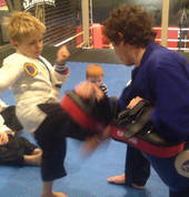 Kinder kidz using pads