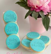 Stamped Logo Cookies Melbourne, shipped Australia wide by Sweetcheeks.