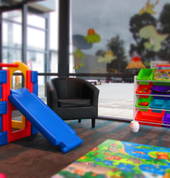 With a play area for smaller children we have parents covered while older children train.