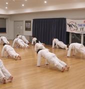 Pushups are an important strength exercise during our warmups.