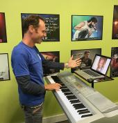 Director and principal teacher Peter Vox giving an online singing lesson.
