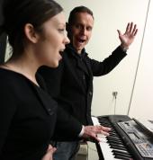 Director and principal teacher Peter Vox giving an in studio singing lesson