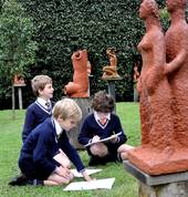 Drawing activities in the Sculpture Garden, Duldig Studio