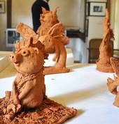Clay sculptures by students, Duldig Studio
