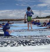 School fun with the boards at Bongaree, Brisbane
