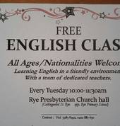 Free English Class, every Tuesday, Rye Church Hall, Cnr Collingwood & Lyons St, Rye, 10 am to 11:30 am.