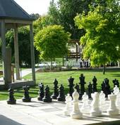 Giant Chess in the back games garden
