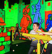 Futuristic Oz Balladrome glow-in-the-dark shooting arena