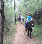 Trail riding through the property