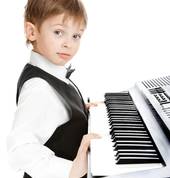 Boy playing piano