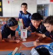 Our students working on a group problem solving exercise