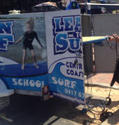 Look for the coolest trailer in the surf club car park.